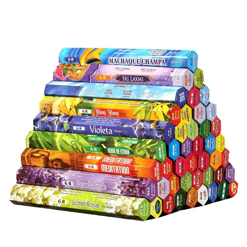 Natural 20 Sticks/box White Sage Indian Incense Sticks 58 Kinds of Scents for Choosing 22.5cm Palo Santo Sandalwood Joss Sticks