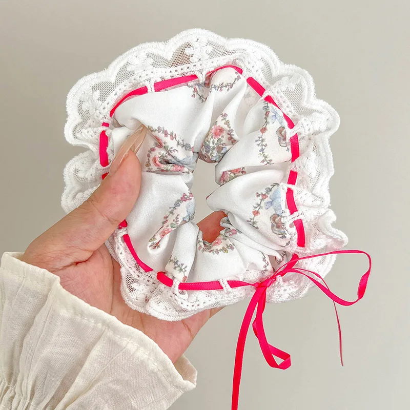 

Everyday Use Various Colors Elastic Hair Scrunchies Elegant Lace Hair Scrunchies Comfortable For All Hair Types