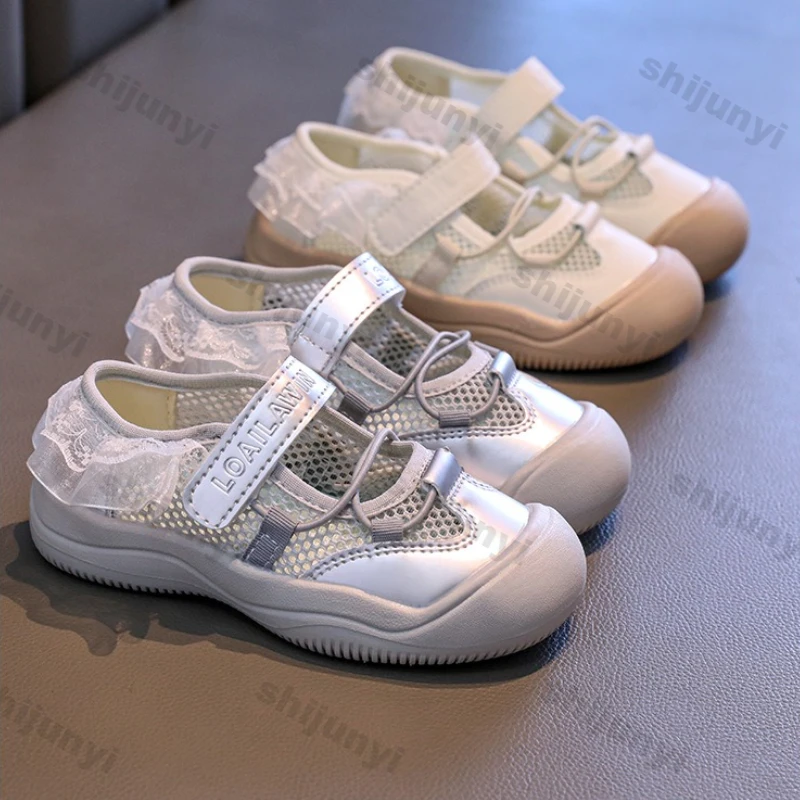 

Children's Sports Sandals Breathable Summer Girls' Fashion Lace Princess Shoes Lightweight Comfortable Soft Sole Casual Flats