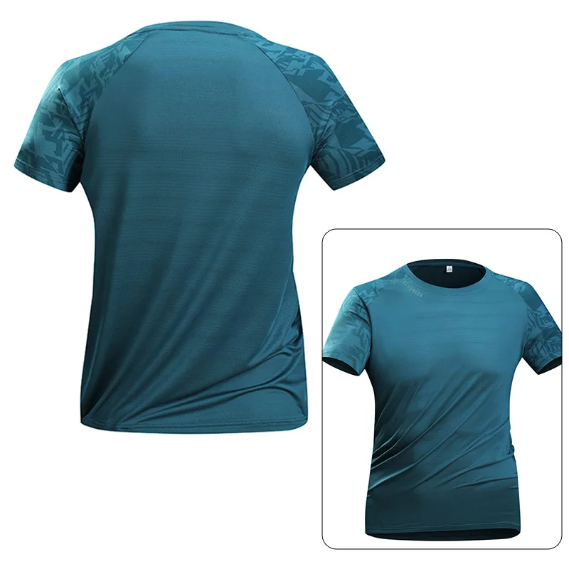 Quick-Drying Ice Silk T-Shirt Short-Sleeved Summer Running T-shirt Reflective Round Neck Men Comfortable Breathable Short Sleeve