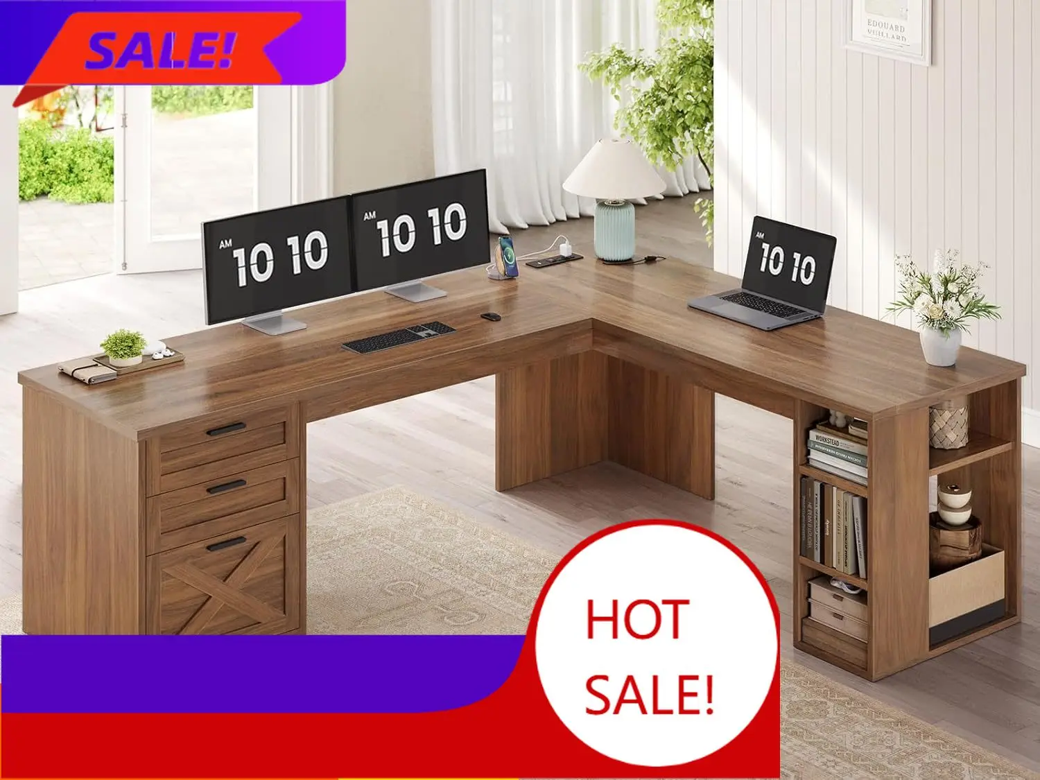 67" Farmhouse L Sha…