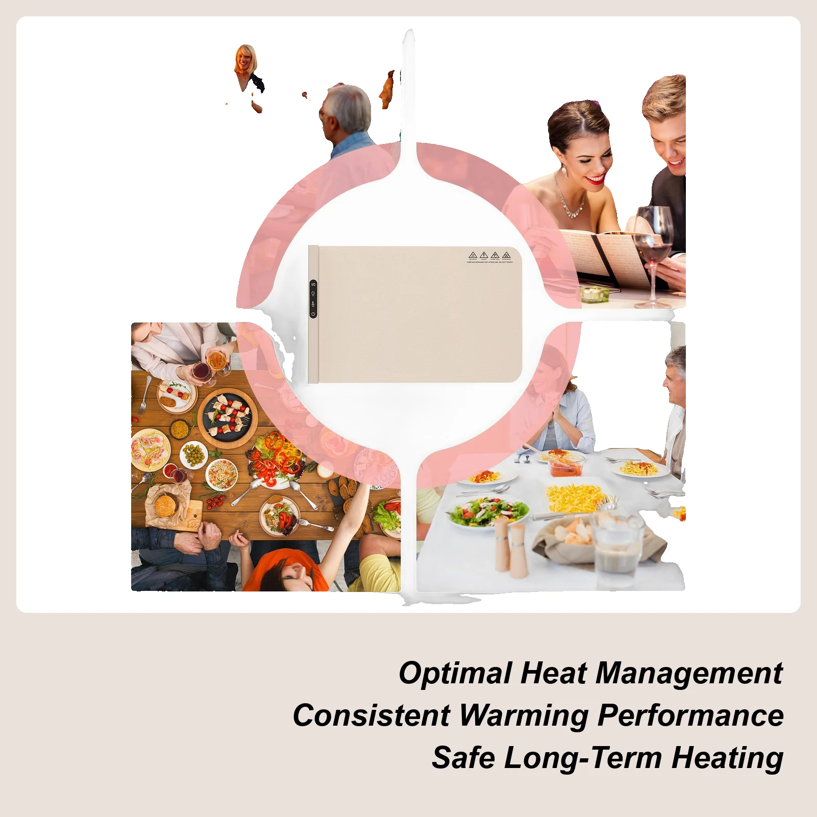 

Heating Mat For Food Timer Function Fast Heating Silicone Warming Mat For Buffets Party Gatherings Kitchen Countertop Holiday