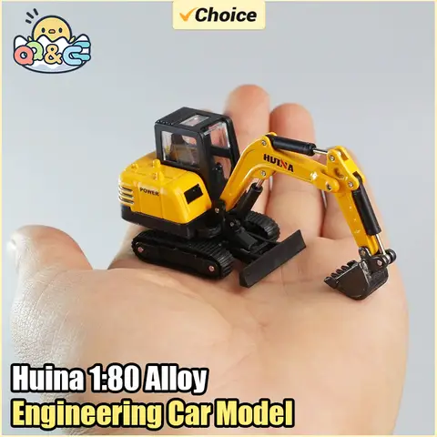 Huina 1:80 Alloy Engineering Car Model Excavator Dumper Dump Truck Loader Bulldozer Tractor Collection Toys for Kids Gifts