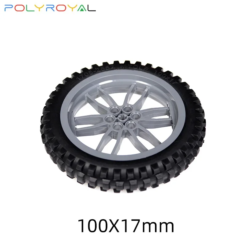 Building Blocks Technicalalal DIY  Parts Moc 100x17mm 1 PCS Tire Off-road Car Leather wheel Compatible Assembles Particles