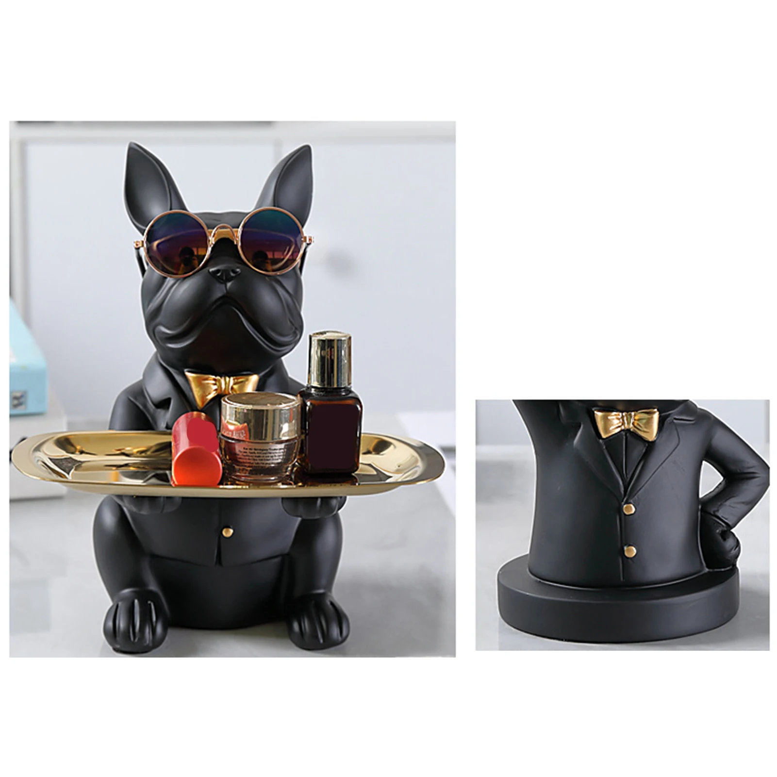 Black Dog Tray – Minimalist Modern Dog Tray Storage Ornament; Product Dimensions: 23.5 x 19 x 20 cm.
