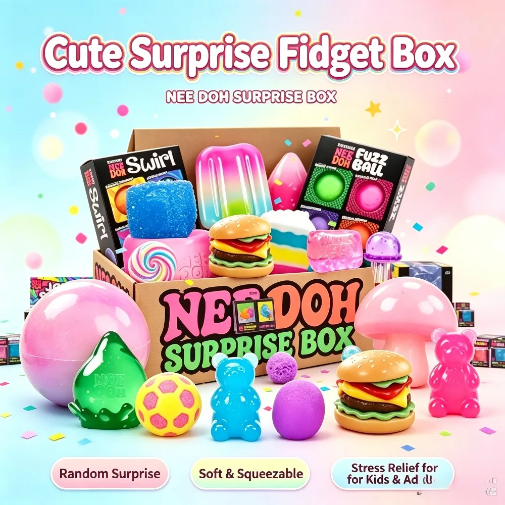 2026 new cute cube blind box random surprise squeeze toy lucky decompression children's adult gift