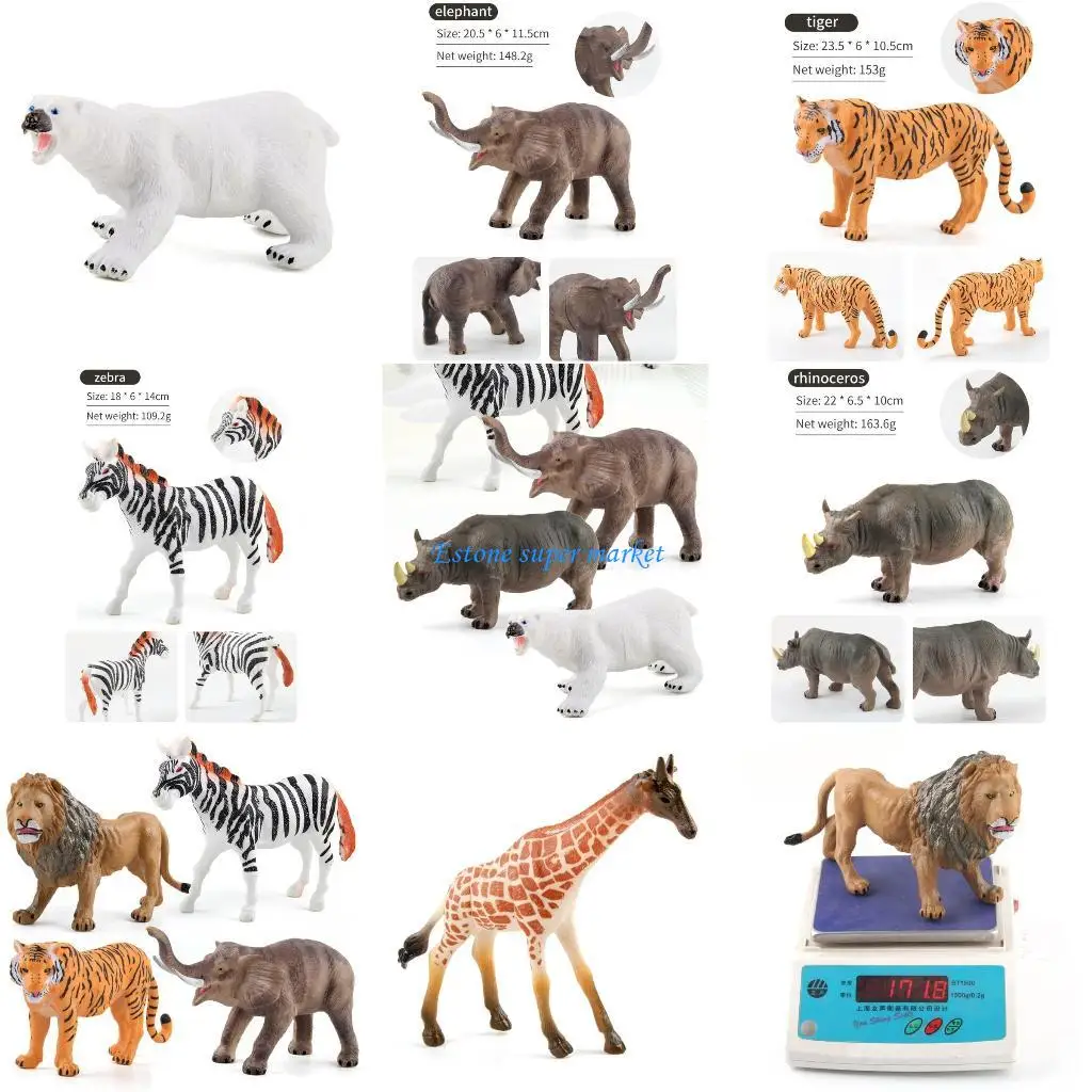 

090B Scale Painted Wild Animals Models Birthday Game Classrooms Rewards for Education