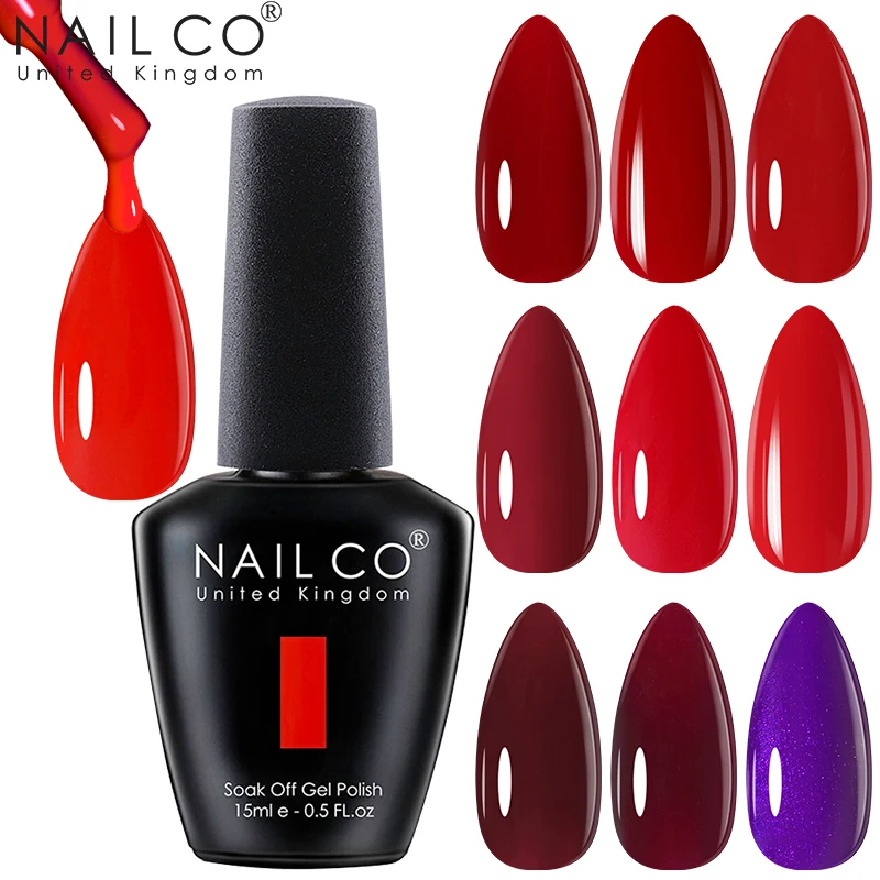 NAILCO 15ml Gel Polish Nail No Wipe Top Coat Base Gel Semi Permanent Soak off UV LED Gel Nail Art Varnish Hema TPO Free Nail