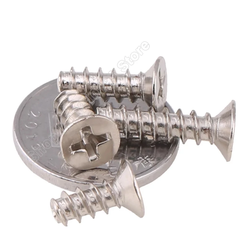 

Mini Small Nickel-plated Cross Phillips Countersunk Flat Head Flat Tail Self Tapping Screws M1.4,M1.7,M2,M2.3,M2.6,M3,M3.5,M4