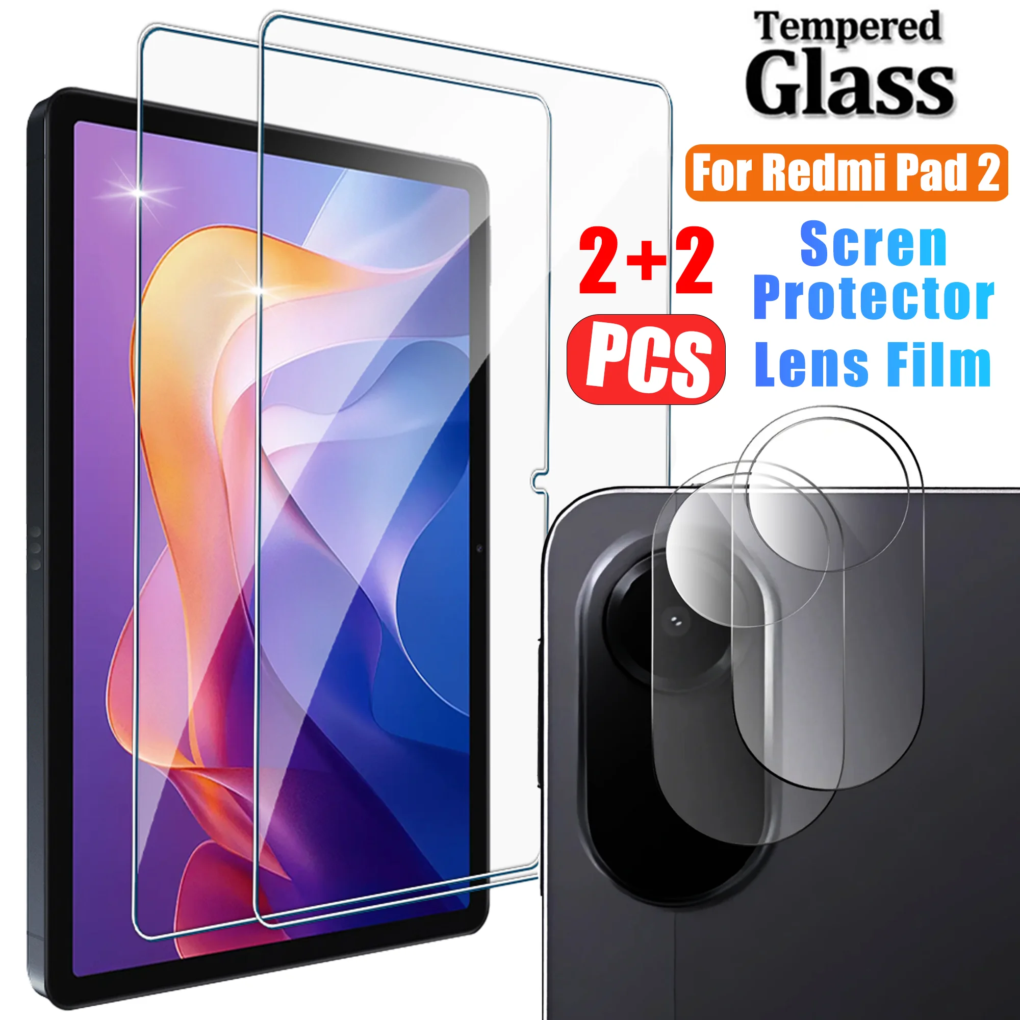 

Защитная пленка для экрана Redmi Pad2 и защитные пленки для камеры для Redmi Pad 2 11 дюймов, 2 шт., защитная пленка из закаленного стекла и объектива