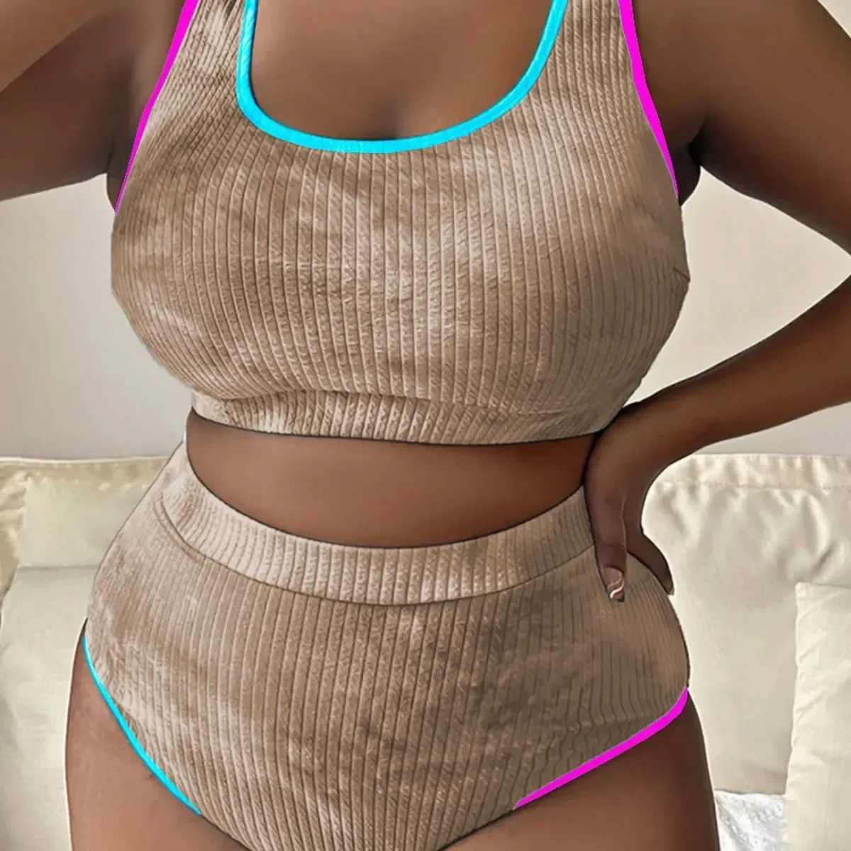 New Tie Dye Big Bikini Large Swimsuit Women Tankini Plus Size Swimwear Female Sexy Biquini Set Bather Bathing Suit 2026 Mujer