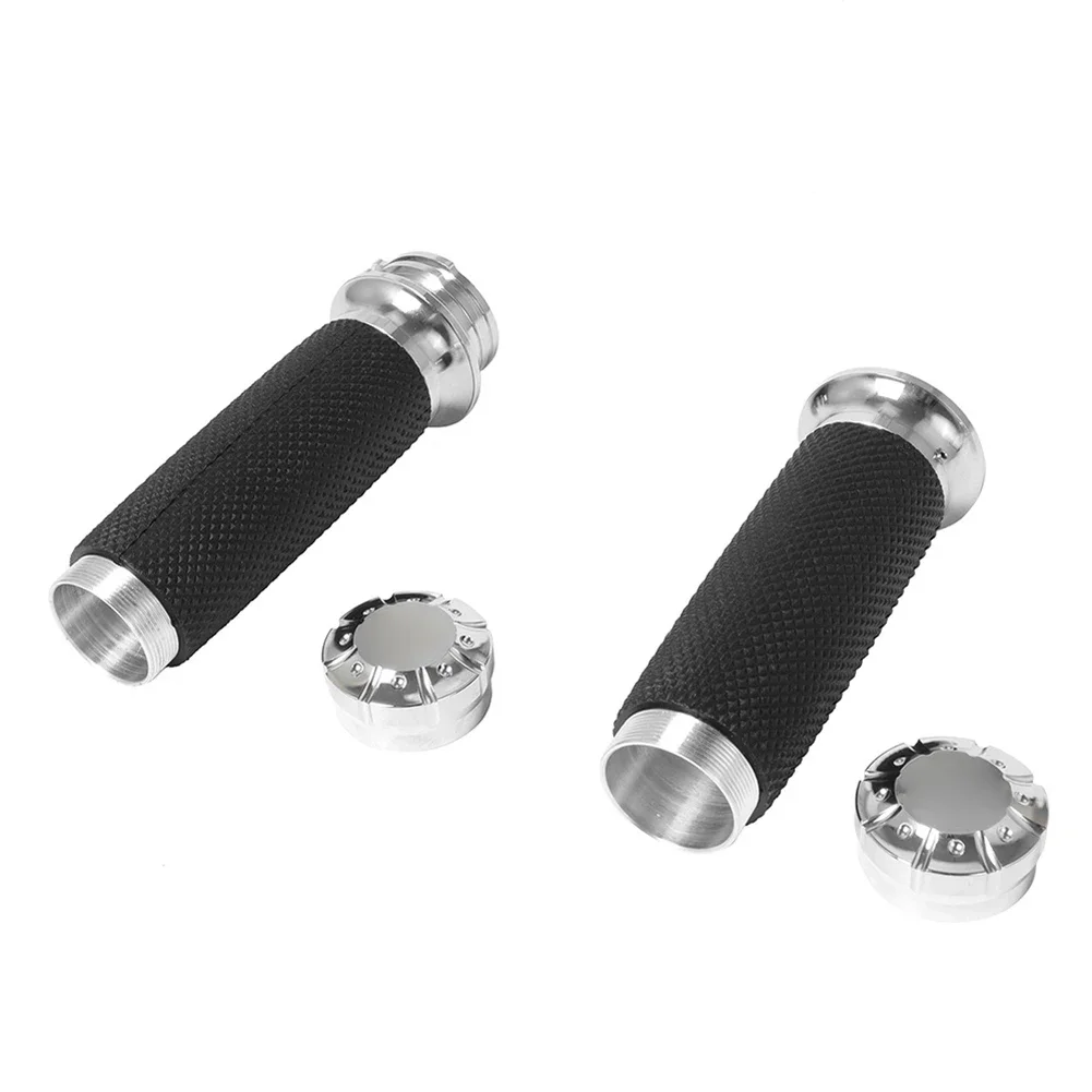 Motorcycle Hand Grips For Ymh For Suzuki For VRSC For Dyna For Softail Anti-skid Slot Narrow Rubber Bands Grips Black Handle Bar