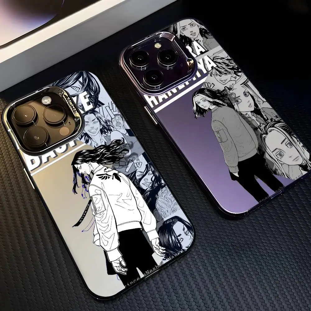 Japan Anime T-Tokyo R-Revengers Telefon Fall Für IPhone 17 16 15 14 13 12 11 Pro Max luft Mehrfarbige Matte Laser Aurora Funda