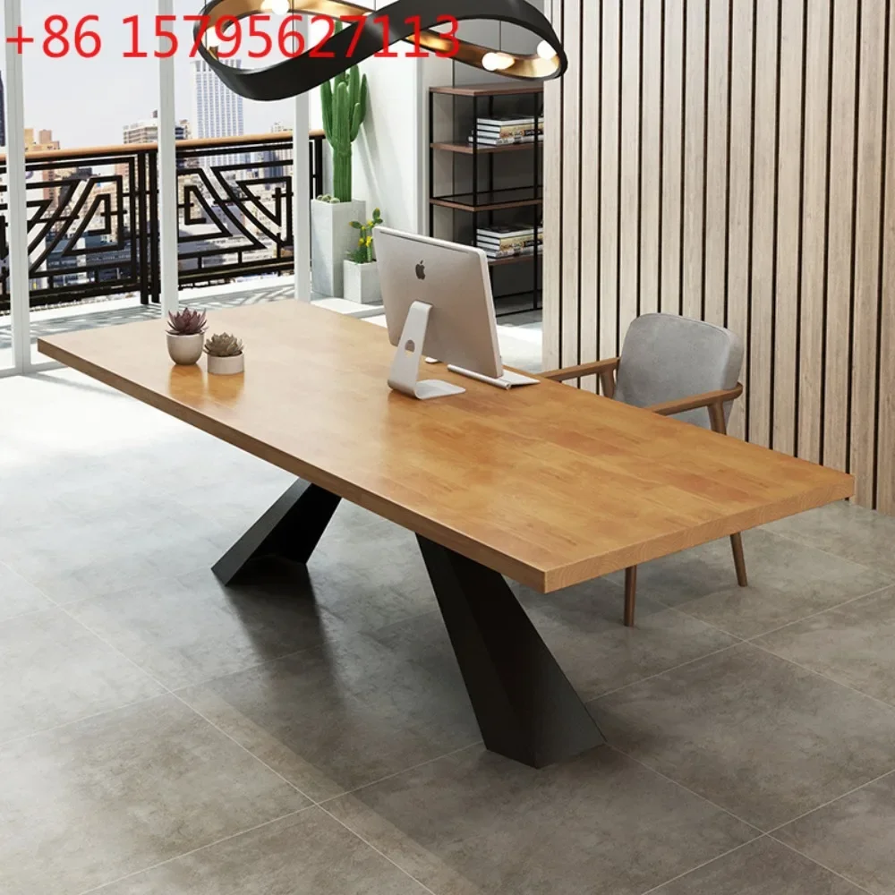 

Strictly selected industrial style solid wood desk studio single desktop