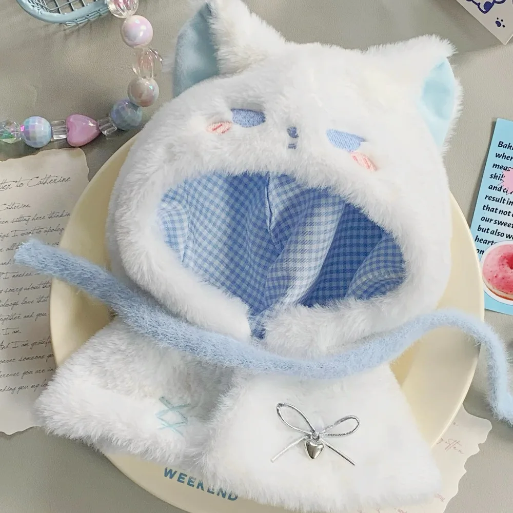 Plush Cloak 10cm Cotton Doll Clothes Suit Dress Up 20cm Doll Clothes Outfit Cute Blue Doll Clothes Set Children's Gift