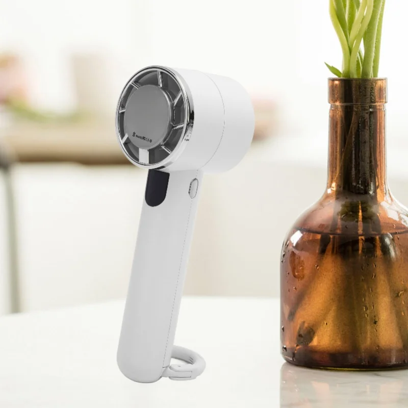 

Adjustable Pocket Cooling Fan with Digital Display 5 Gear Levels Low Noise Handheld Mini Fan for Travel Beach Cooling