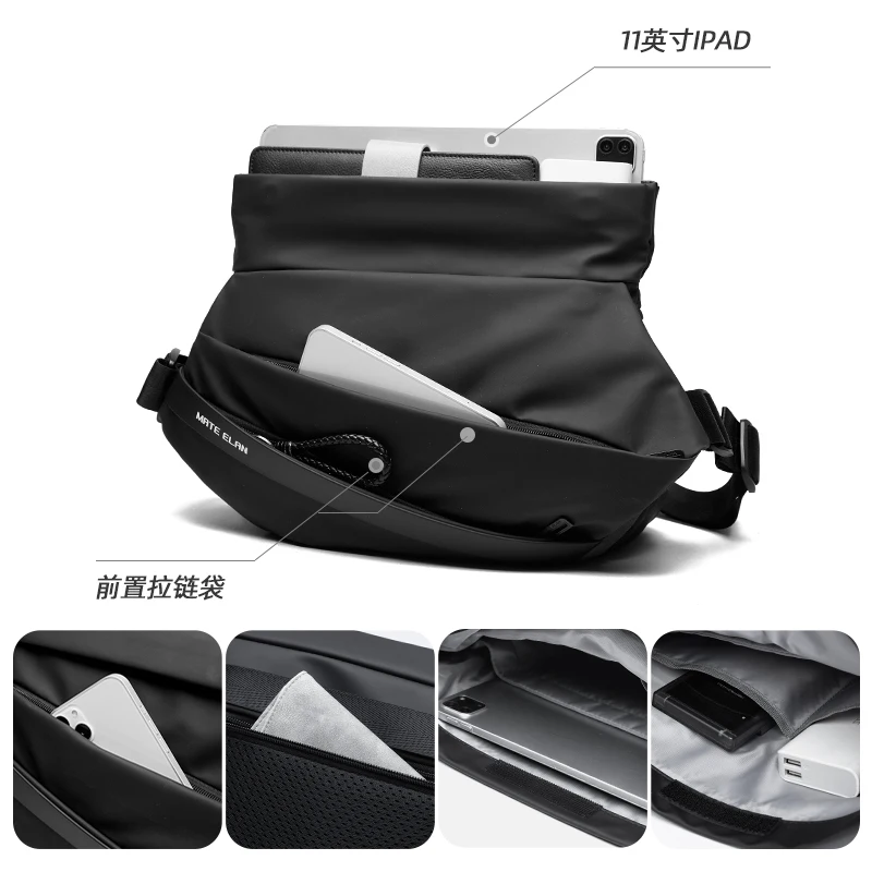 2024 New Style Men\'s Crossbody Bags Fashion Commuting Oxford Waterproof Simple Solid Color Shoulder Bags Minimalist  Sports Bag