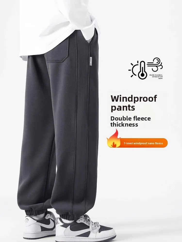

Мужские повседневные брюки зимнего дизайна, ветрозащитные, с манжетами, спортивные, для отдыха, легкие, длинные, в стиле Харлан, для работы и спорта