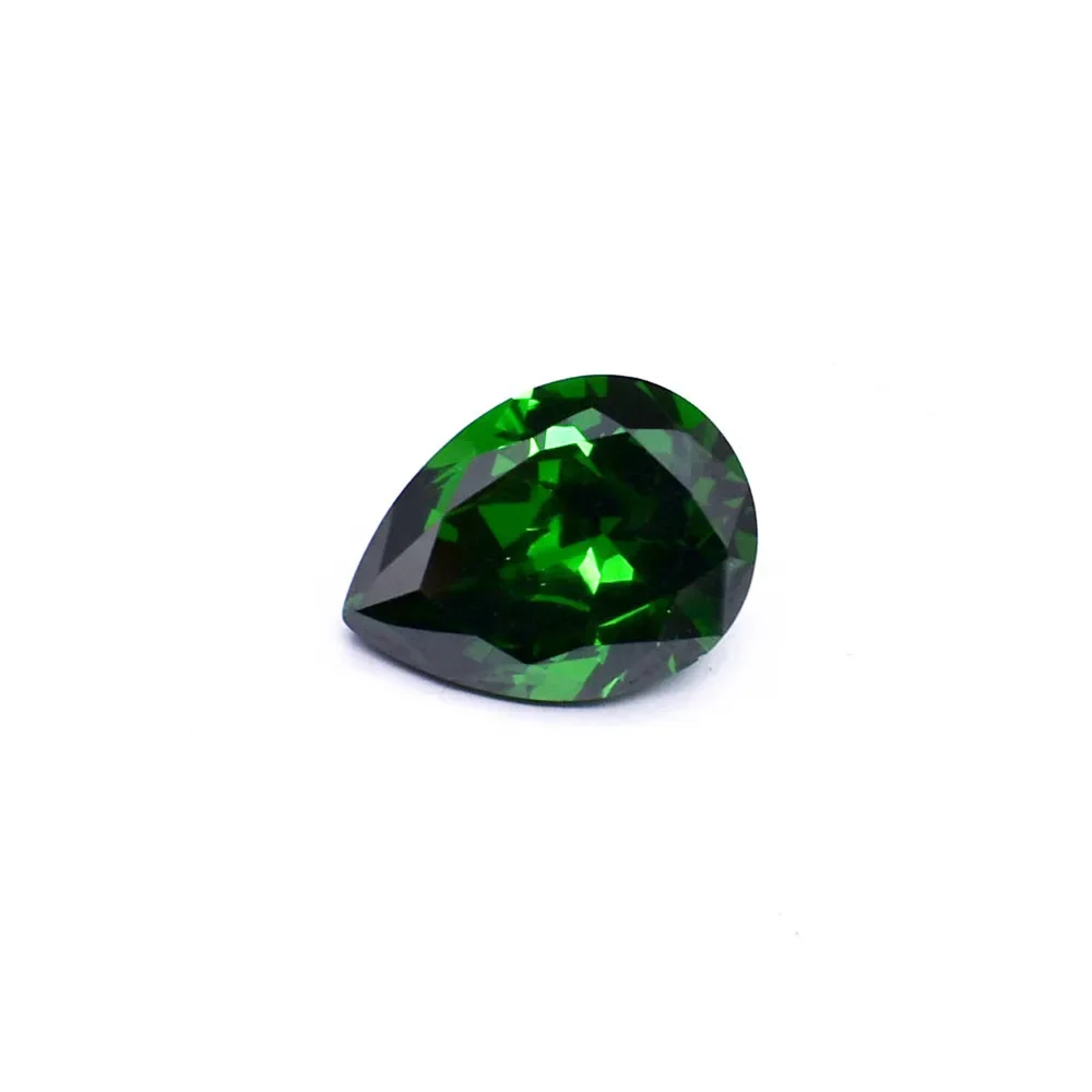 Medium Green Pear Shaped Faceted Emerald Teardrop Cut Emerald Gem Multi Sizes to Choose