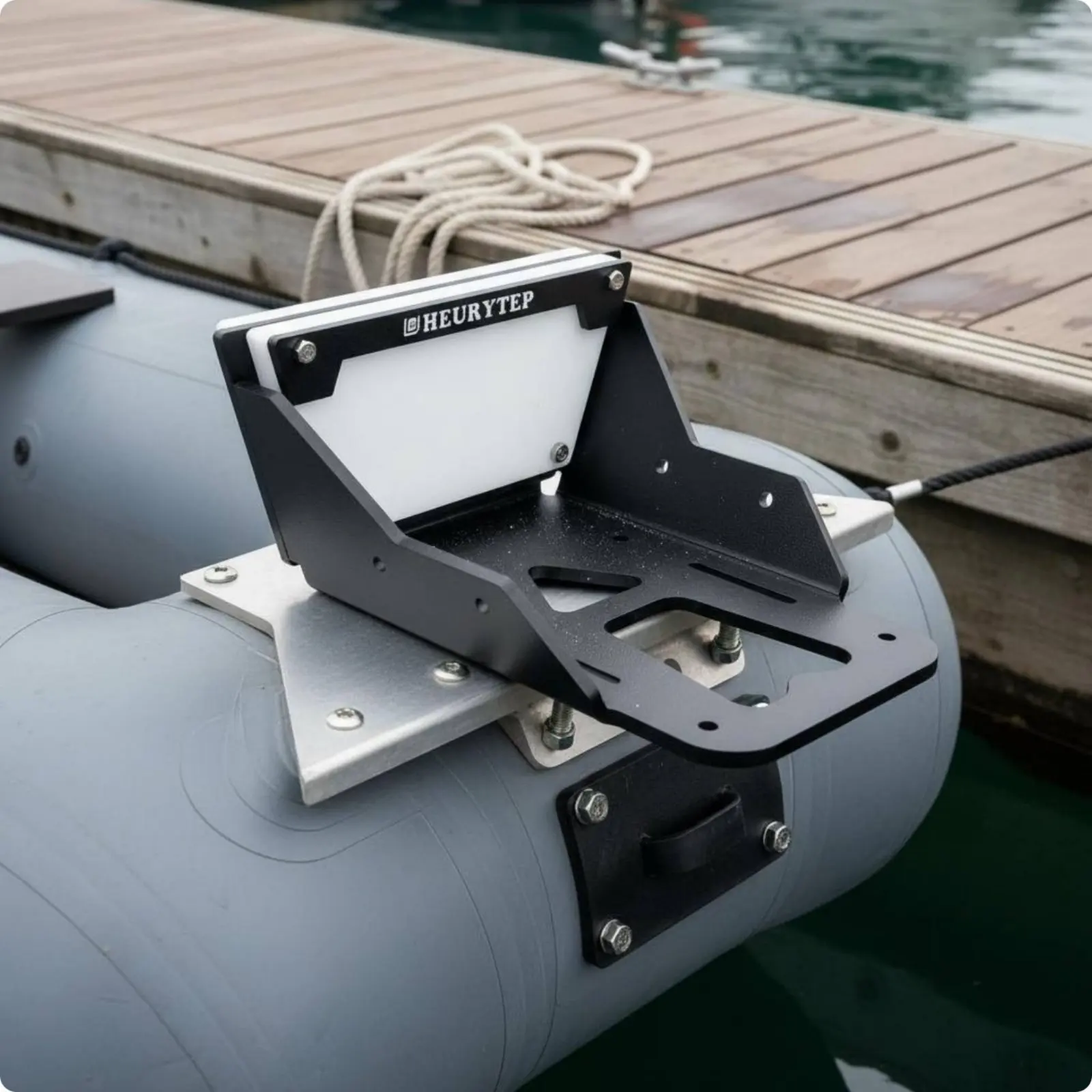 Inflatable Boat Engine Mount Steel Outboard Engine Bracket Marine Hardware Black Coated Easy Installation