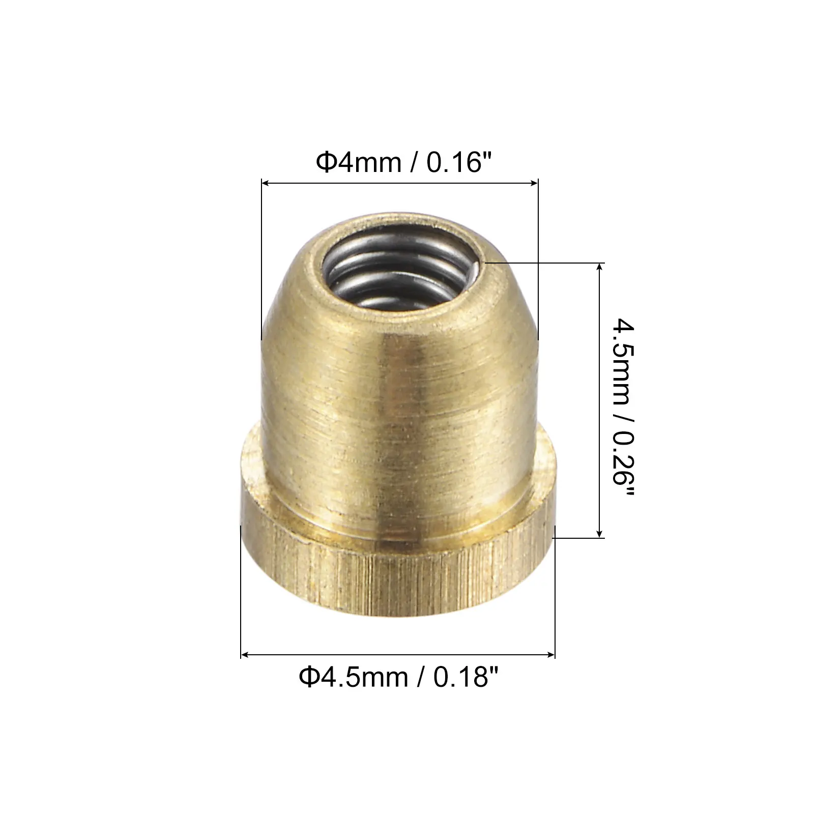 Uxcell Brass Push Button Flange Grease Oil Cup 4mm Ball Oiler for Lubrication System 4Pcs