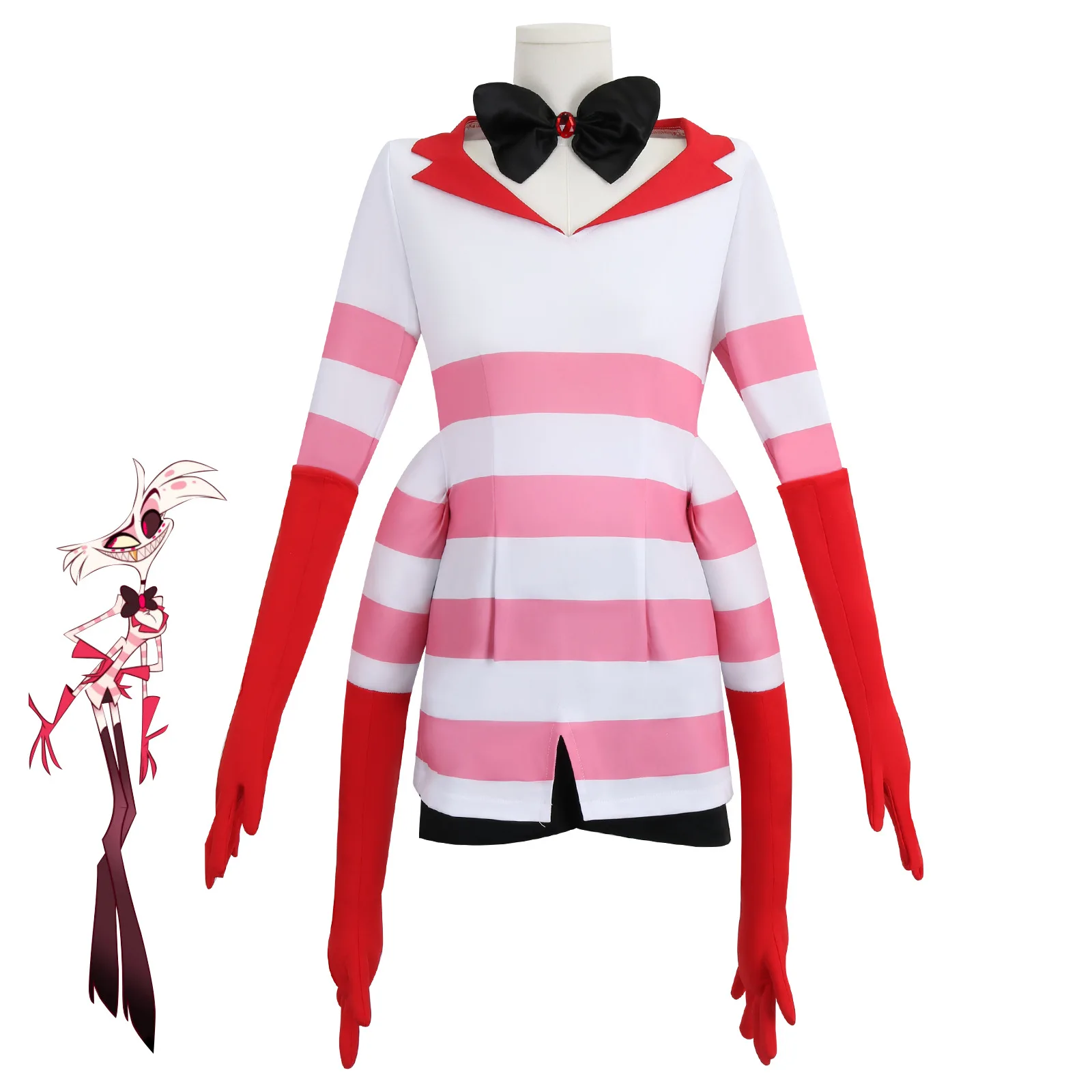 

HELL INN ANGEL COS ANGEL DUST ANGEL Red And White Striped Skirt Cosplay