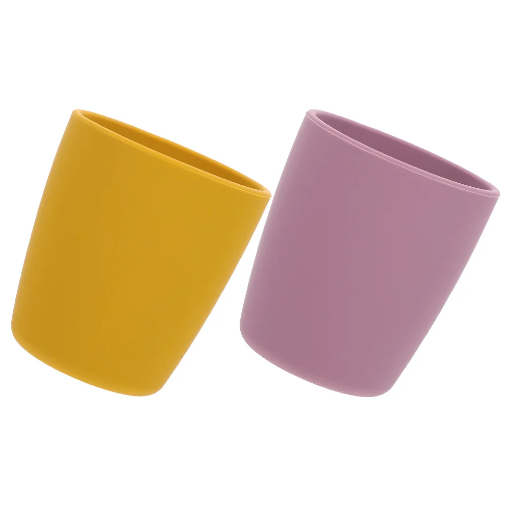 

2 Pcs Silicone Cup Food Supplement Toddler Baby Cups Silica Gel Mini Camera Drinking Training