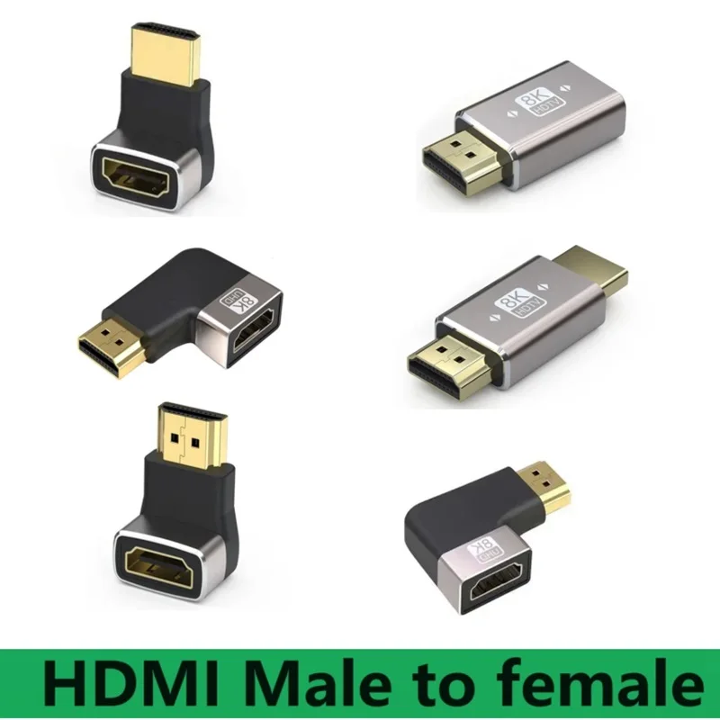 

8K60HZ HDMI 2.1 male to female adapter HDTV Mini Micro elbow 90 Degree Right Lift up down male female Connector Converter