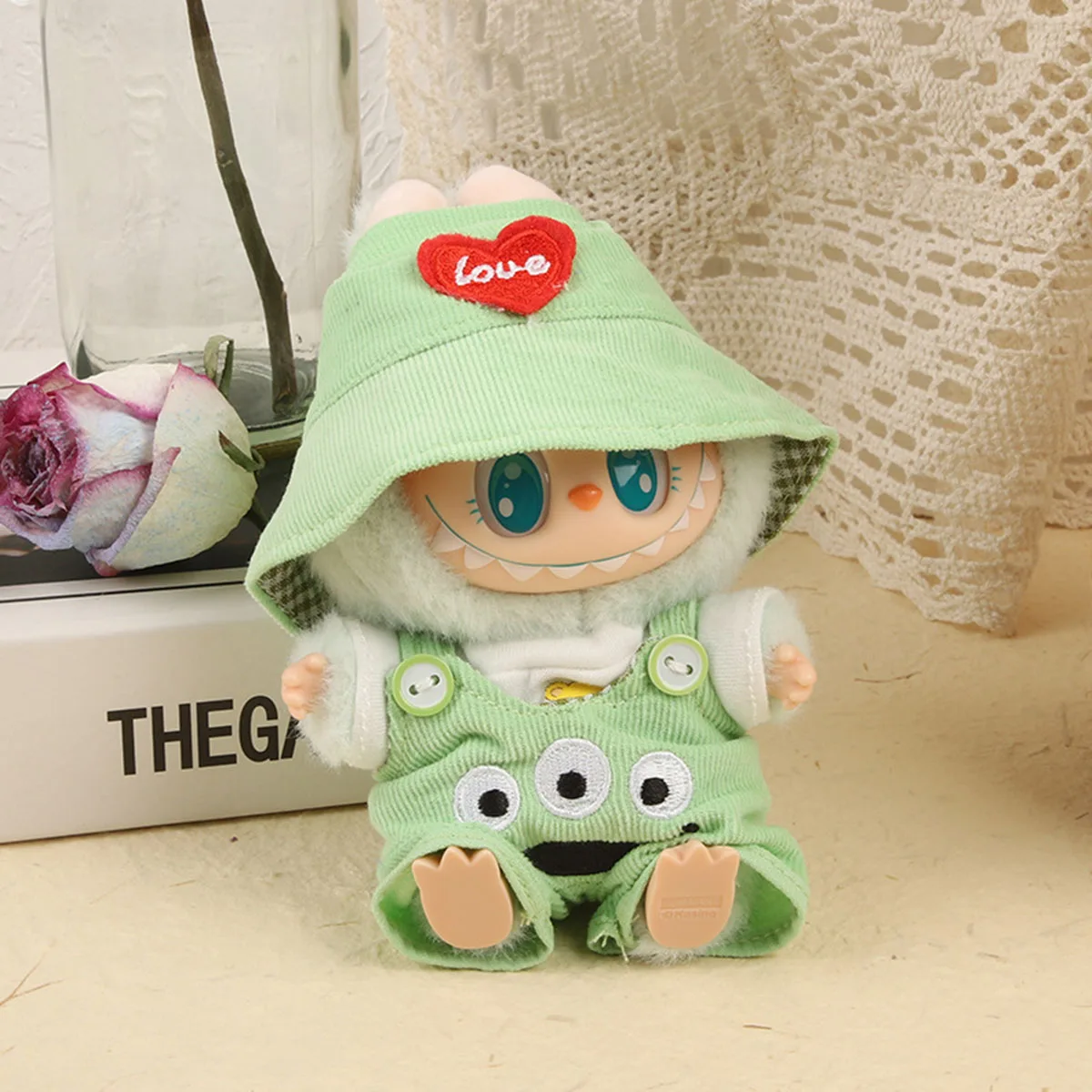 بذلة ملابس الدمية الصغيرة بثلاثة عيون ملحقات الزي لـ Labubu V1 V2 ديكور لطيف