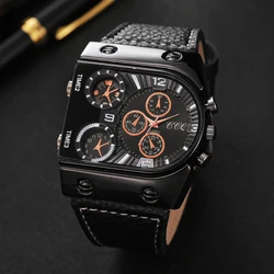 Men's Fashion Watch Leather Strap Casual Sports Style Quartz Watch