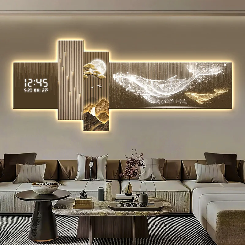 Living Room Painting Wall Clocks Decorative Electronic Sofa Silent Wall Clock Interior Modern Creative Reloj Pared Digital