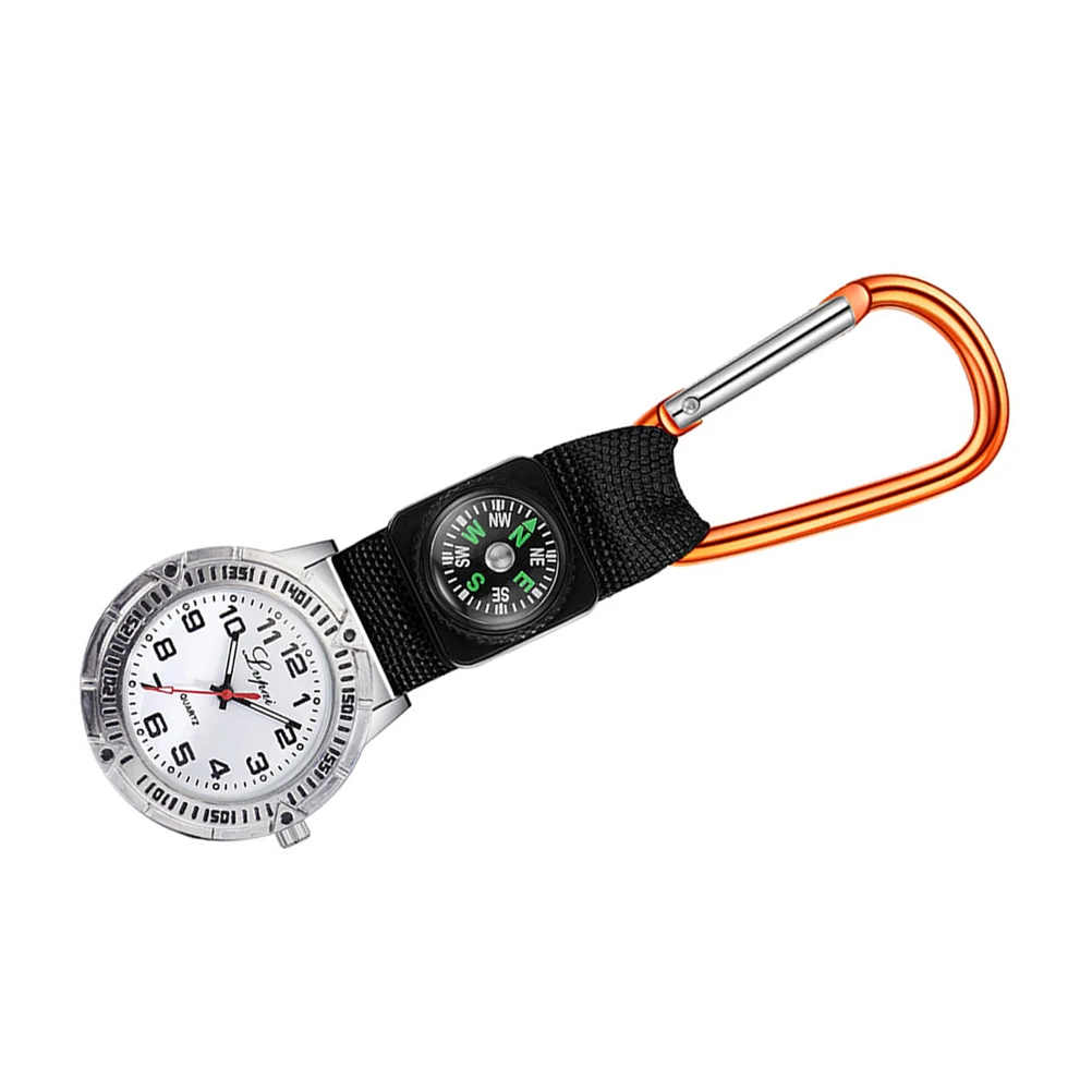 

Mountaineering Clip-on Carabiner Compass Outdoor Carabiner Watch Pocket Watch for Women Student