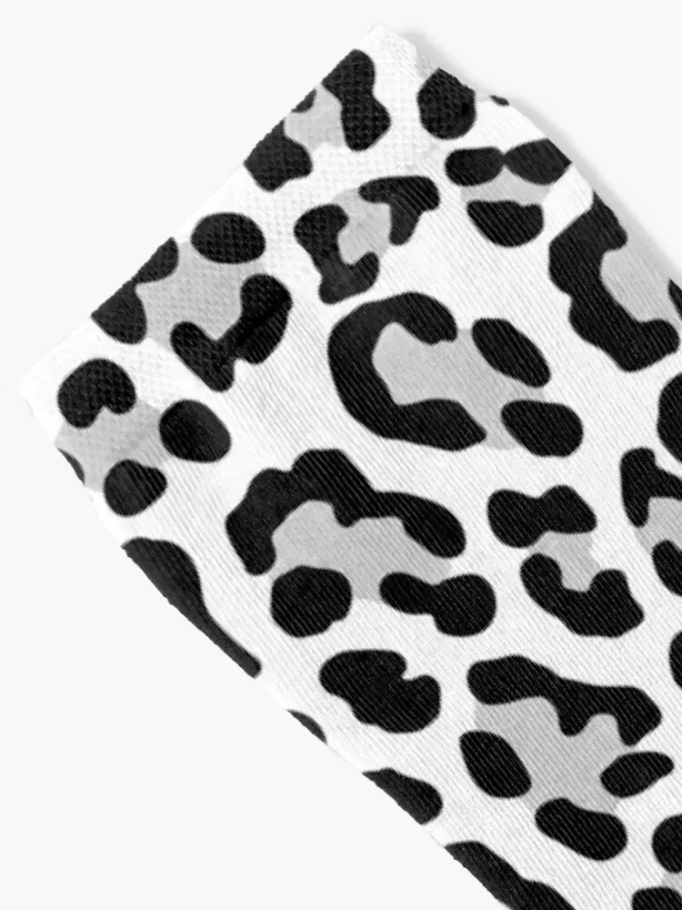 Black & White Leopard Print Socks christmas gift compression Luxury Woman Socks Men's