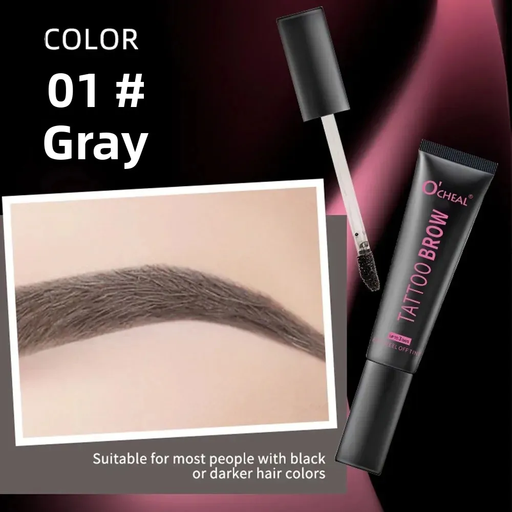 Teinte de tatouage imperméable pour sourcils avec pochoirs, couleur semi-permanente, dure jusqu'à 3 jours, facile à appliquer, aspect naturel longue durée