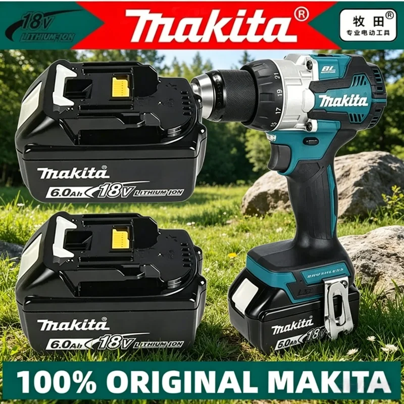 

100% оригинальный аккумулятор Makita 18 В, 6000 мАч, 18650, перезаряжаемый, большой емкости, для электроинструментов, замена литий-ионного аккумулятора.