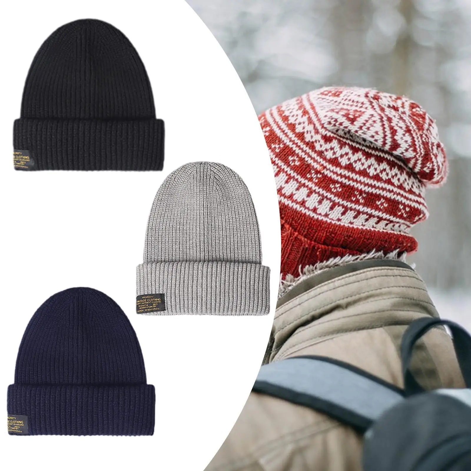 قبعة شتوية مريحة وخفيفة الوزن وسميكة ومقاومة للرياح للرجال والنساء