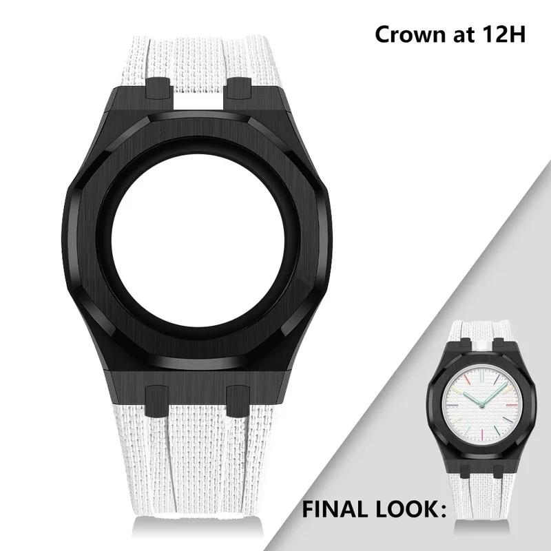 Pocket Watch Wristwatch Mod Conversion Kit Fluororubber Strap For AP Swatch Royal POP collab Collection Stainless Steel Case