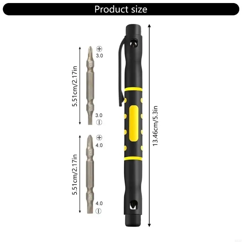 Portable 4 In 1 Pen Shaped Screwdriver with Heads for Secure Fastening HX6C