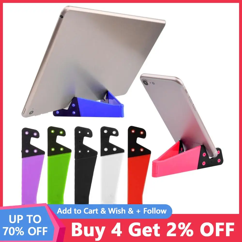 Universal Desktop Folding V-shaped Mobile Phone Stand Colored V-shaped Lazy Stand Base for Samsung iPhone & Tablet Adjustable