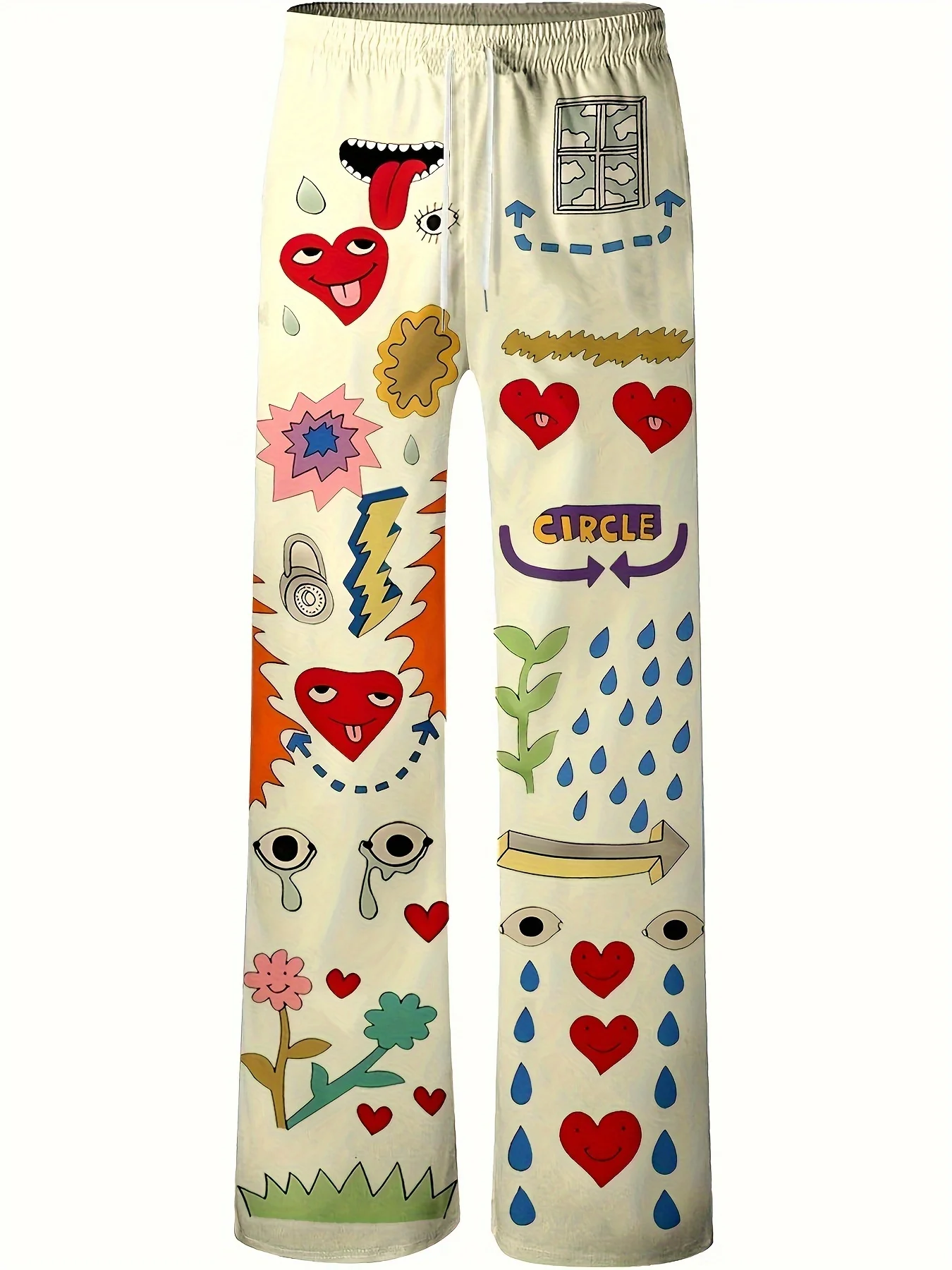 Fashion Trendy Print Long Pants - Loose Casual Trousers - Sleepwear Home Pants - Unisex Long Pants