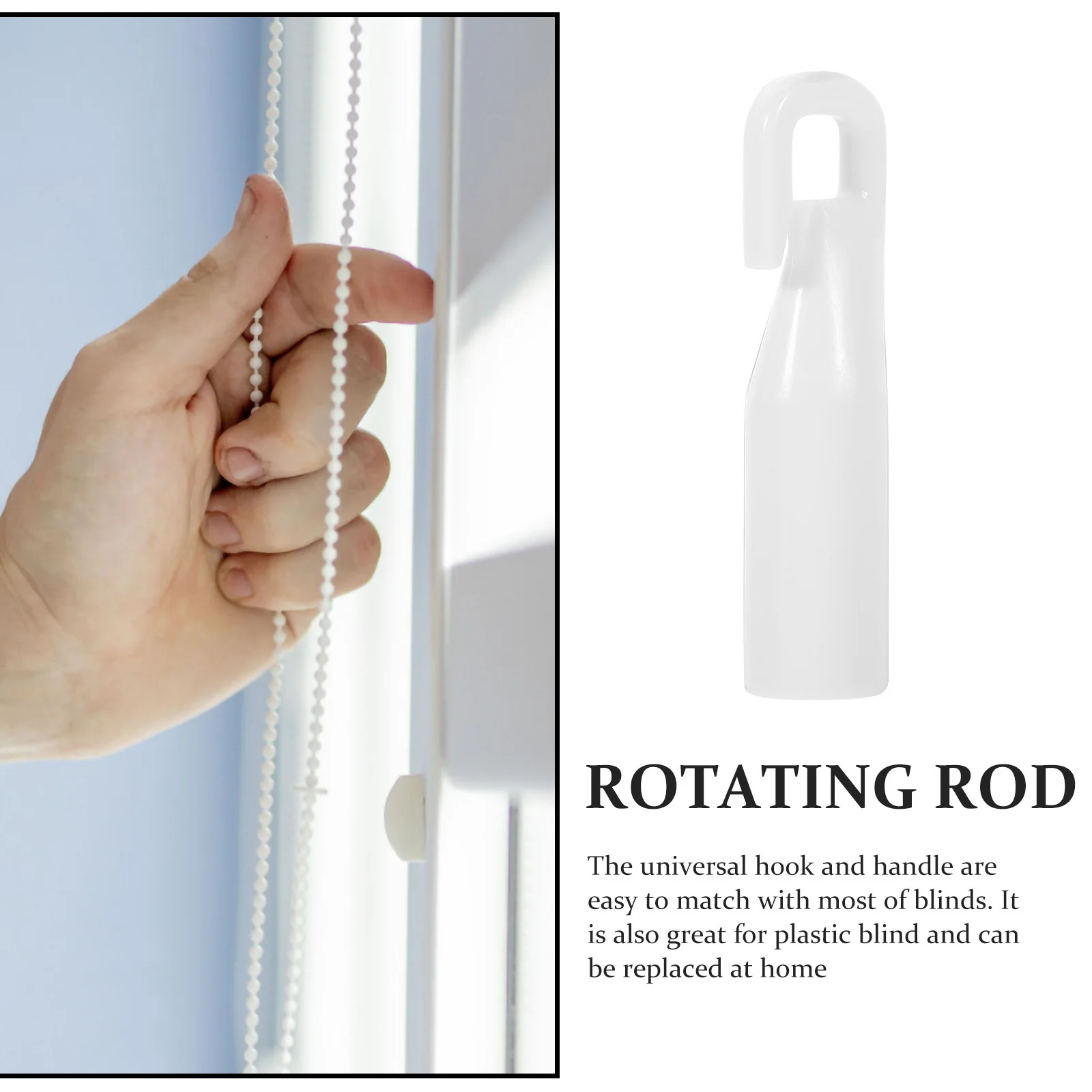 

2pcs Curtain Hooks Plastic Blind Wand Tip Hook Repair Replacement White Tilt Rod Hanger Blind Hangers Parts Blinds Accessories