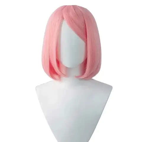 Anime Haruno Sakura  Synthetic Short Pink Styled Hair Haruno Sakura Heat Resistant Cosplay Costume Synthetic Wigs