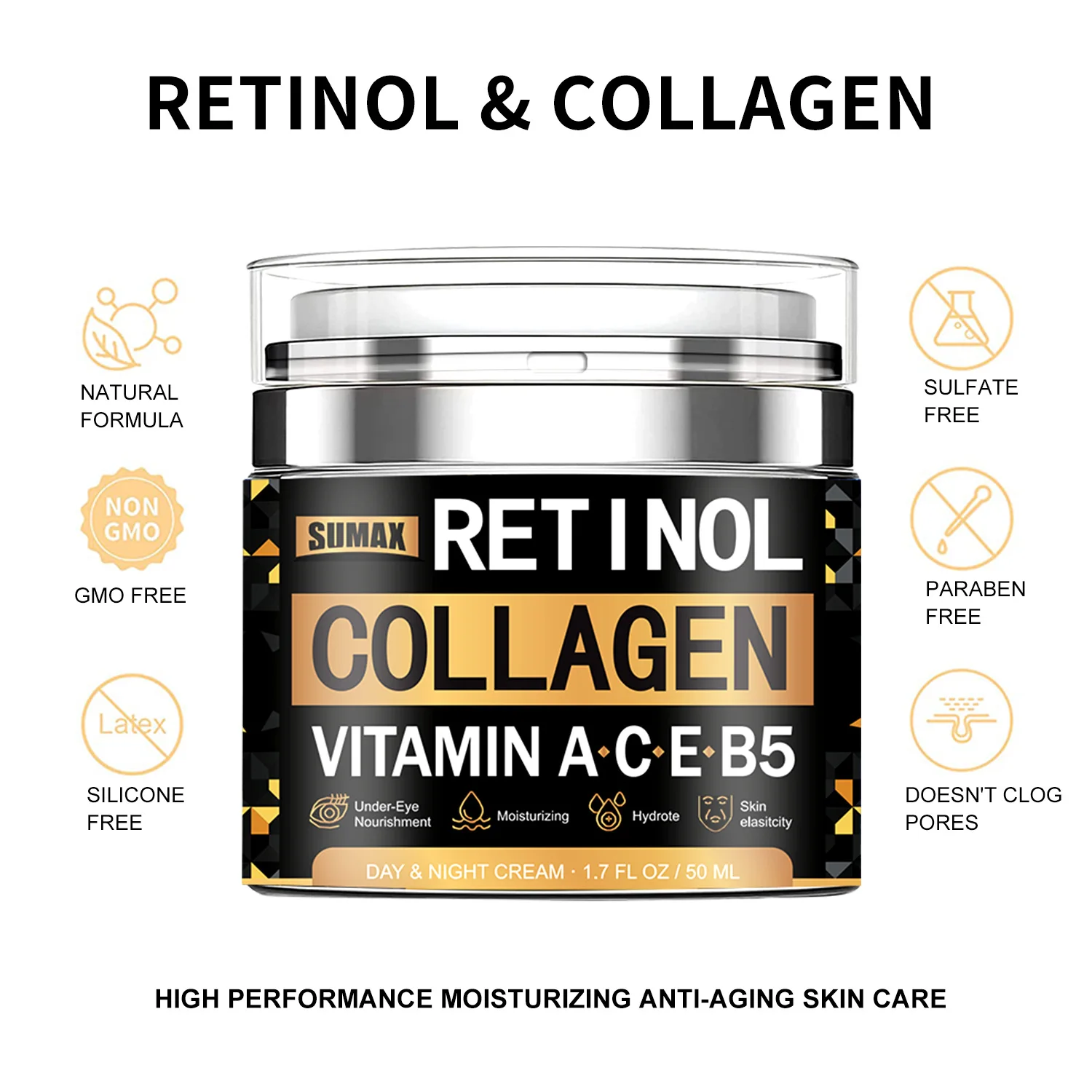 Retinol Collagen Men\'s Face Cream For Man Face Skincare Moisturizing Brightening Hydrating Firming Facial Creams Men Skin Care