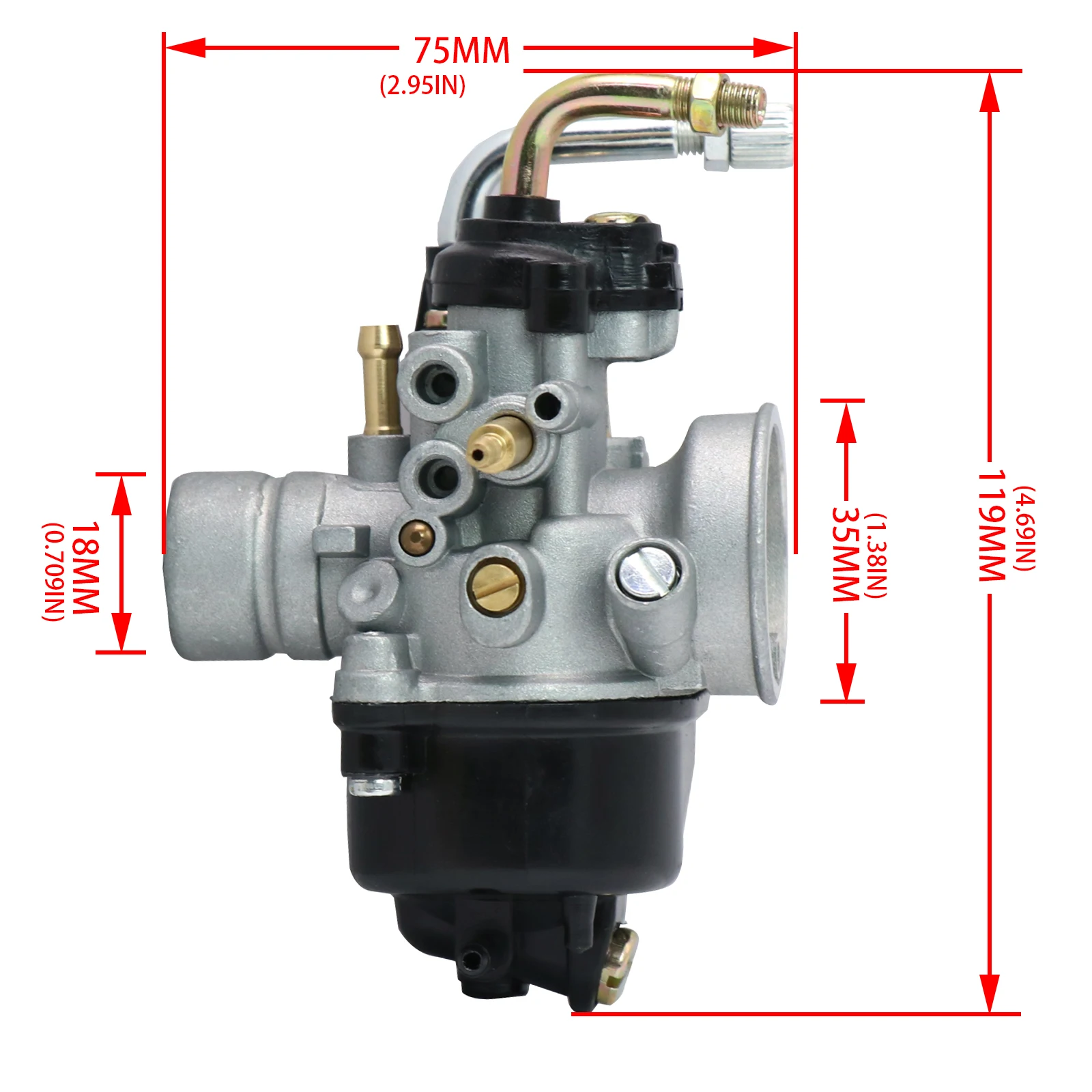 Alconstar Motorcycle Carburetor PHBN 12 GS for Aprilia Minarelli SR 50 MBK Booster