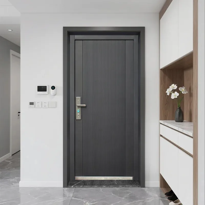 

Chinese factory exterior steel entrance security door simple design steel door modern house steel door