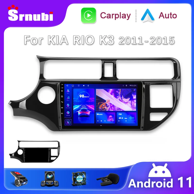 

Srnubi for KIA RIO K3 PRIDE 2011-2015 2 Din Android Car Radio Multimedia Player Stereo GPS Navigation DVD Speakers Audio Carplay