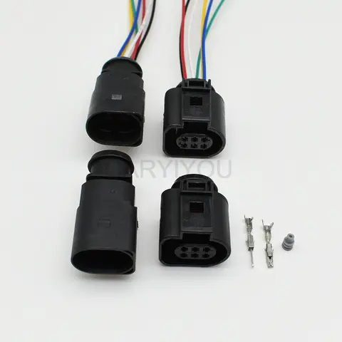 1 Set 1J0973713G 6-hole FEP Sensor Plug, Automotive Waterproof Connector Sheath 42121200