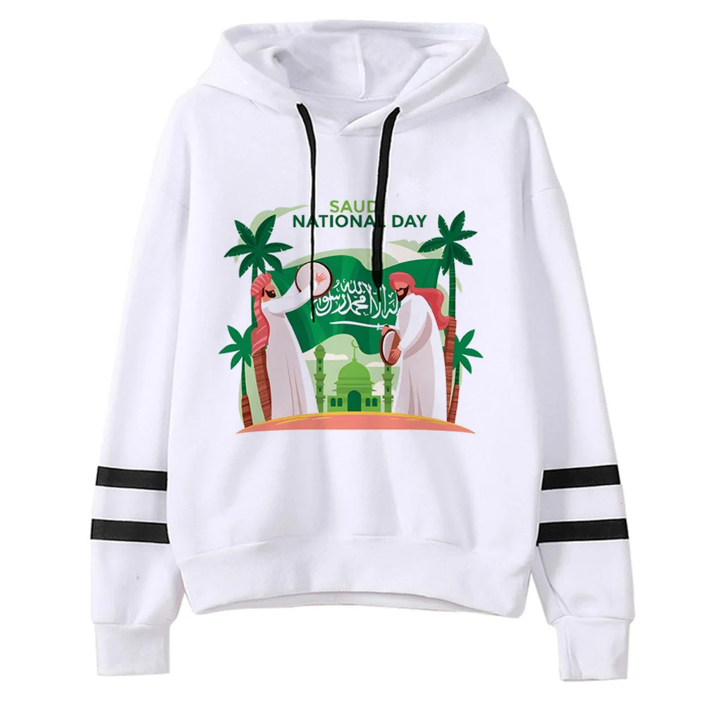 Saudi National Day Hoodie Harajuku bequemes Muster gemustert weichen Stoff Ath leisure weiblichen Pullover gemustert Comic