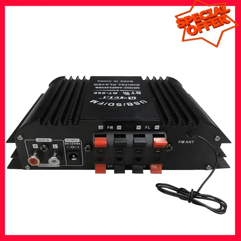 -ESTR Aluminum Alloy Car Amplifier 4-Channel Digital Sound Amp For Home Audio Systems, Car, Karaoke Supports USB SD AUX