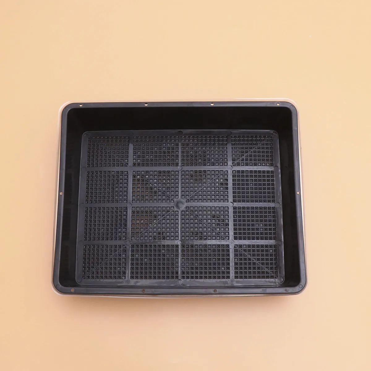 

Nursery Tray with Cover Black High Quality Plastic Grow Seedlings Holder Suitable for Flower Nursery and Home Garden